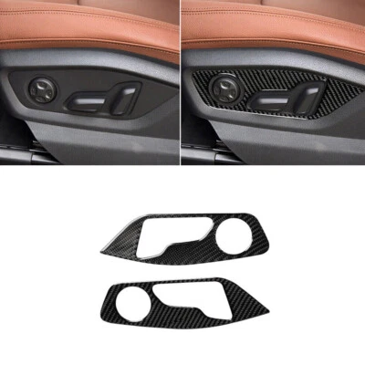 Para Audi Q7 2016-2019 Interruptor de asiento Panel Tapicería Cubierta Adhesivo Fibra de carbono Foto 1 de 4