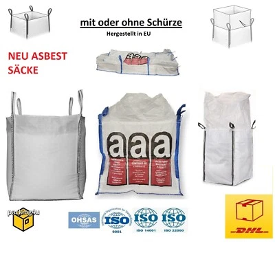 PACKING4U BIG BAG Schürze ASBEST Sack Entsorgung Bags Schüttgutbehälter 500kg bis 1500kg