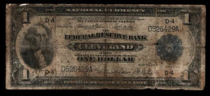 1918 $1 National Currency Federal Reserve Bank of Cleveland Flying Eagle (DJ) - Picture 1 of 3