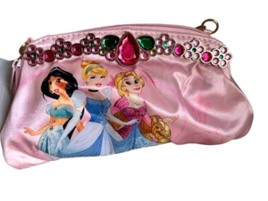 Disney Princess Jasmine Cinderella Rapunzel Pink Girls Gem Gold Chain Purse - Picture 1 of 3