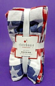 Storehouse Americana Juego de 8 Servilletas 4 de Julio Patriótico Rojo Blanco Azul Nuevo - Imagen 1 de 6
