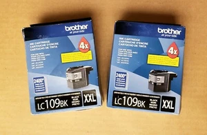 NEW 2 Genuine BROTHER LC109BK XXL Black Extra High Yield Ink Cartridges Exp.2019 - Picture 1 of 2