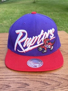 ~SWEET~ Toronto Raptors Mitchell & Ness NBA Team Hook Snapback Hat - Purple/Red - Picture 1 of 6