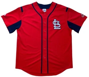 Matt Holiday Majestic Sewn St. Louis Cardinals Jersey Large L Button Red Adult - Picture 1 of 11