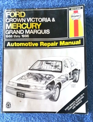 Manual de reparación Haynes 36012 1988-1996 Ford Crown Victoria Mercury Grand Marquis Foto 1 de 4