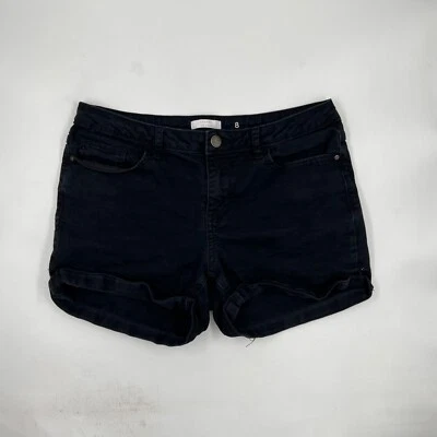 Lauren Conrad Womens Jean Shorts Size 8 Black Denim Cotton Stretch High Rise - Image 1 of 4