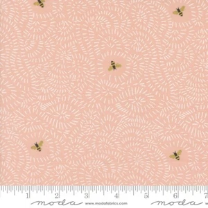 Bee Garden 48415 17 Metallic Rose by Gingiber for Moda Fabric - by the half-yard - Picture 1 of 2