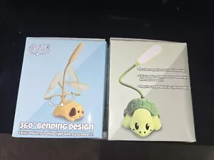 2 For 15 LED Table Lamp Flexible Neck age 3+ 8 In H X 3.75 W - Dog/Turtle Shaped - Picture 1 of 10