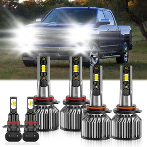6x LED Headlight Bulb + Fog Light Kit 26000LM For Chevy Silverado 1500 2003-2006 - Picture 1 of 11