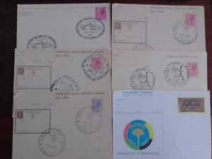 TARJETAS ENTERO POSTALES ITALIA 1974/80 CENT DELLA CARTOLINA POSTALE . LOTE DE 5 - Imagen 1 de 1