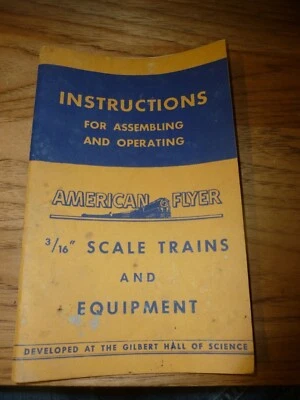 AMERICAN FLYER 3/16" escala equipo INSTRUCCIONES Gilbert Hall '49 libro de colección Foto 1 de 4