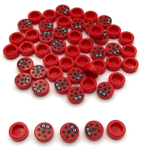 Lego 50 Nuevos Azulejos Rojos Planos Suaves Redondos 1 x 1 con Piezas de Patrón de Ladybug - Imagen 1 de 1