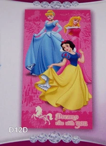 Disney Princess Wishes Pink Printed Velour Beach Towel 75cm x 150cm New - Picture 1 of 2