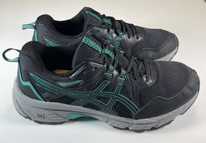 ASICS Women's GEL-VENTURE 8 Running Trail Shoes 1012B230 Size US 10 Black Green - Picture 1 of 9