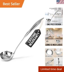 Heavy-Duty 13" Soup Ladle with Polished Steel Finish - Dishwasher Safe - Picture 1 of 9