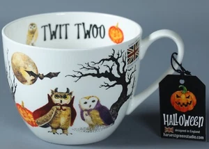 HARVEST GREEN STUDIO HALLOWEEN TWIT TWOO  Bone China Jumbo Cup - Picture 1 of 4