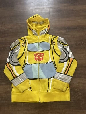 Transformers Bumblebee Hoodie Jacket Costume Youth size S Hooded Mask Sweater  - Image 1 of 4