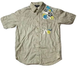 Preowned- Sean John Short Sleeve Button Front Floral Linen Shirt Mens (Size XL) - Picture 1 of 9