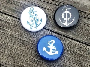 maritimes Buttons Set Anker Anchor Sailor Schiff Ahoi Segeln Geschenk - Bild 1 von 5