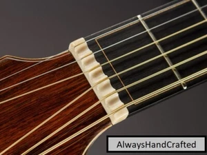 AlwaysHandCrafted 43mm SCALLOPED BONE NUT for 6 String Guitar - Universal Fit - Picture 1 of 6