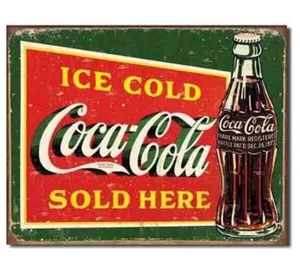 Letrero de hojalata de metal Coca Cola refresco helado hogar garaje decoración de pared #1393 - Imagen 1 de 1