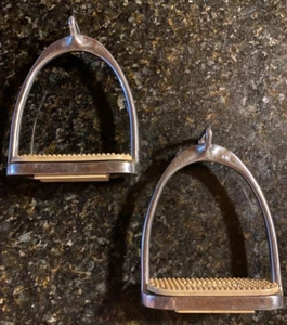 4 3/4'' HERMAN SPRENGER ENGLISH OFF SET STIRRUP IRONS - Picture 1 of 8
