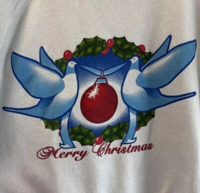 Sudadera De Colección Años 90 Y2K Hanes Feliz Navidad W’s M Peace Doves Años 90 ¡Única! Foto 1 de 4