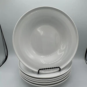 NEW IKEA Set Of 6 White Shallow 9.5" Pasta Soup Bowls Ceramic Stoneware 15541 - Picture 1 of 2