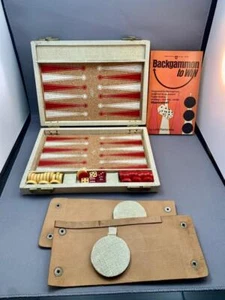 Juego de Viaje Magnético Lowe Butterscotch Rojo Baquelita Backgammon de Colección - Imagen 1 de 8