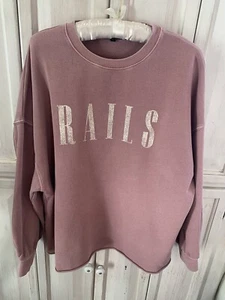 SUDADERA RAILS SIGNATURE - ROSA VINTAGE Talla PEQUEÑA USADA EN EXCELENTE ESTADO - Imagen 1 de 10