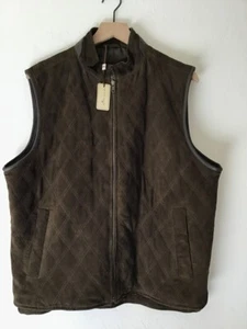 NWT PETER MILLAR Vantage Suede Vest in brown Size L MSRP $1498. Genuine Leather - Picture 1 of 10