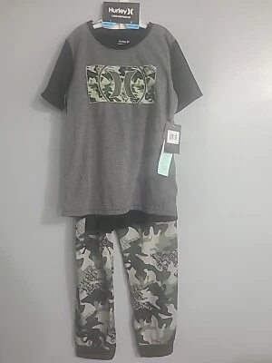 Conjunto de pijama camisa pantalones y pantalones cortos Hurley talla 12 gris negro camuflaje etiquetas nuevas Foto 1 de 4