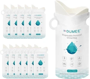 OUMEE 8/12/20/23/28 Pcs Emergency Disposable Urinal Bags, 700 ML Camping Pee - Picture 1 of 5