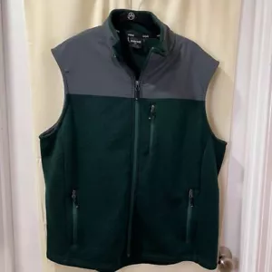 Solaris Men's Fleece Vest Gray Green Full Zip Outdoor Performance Jacket XL - Picture 1 of 7