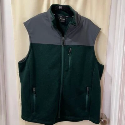 Solaris Men's Fleece Vest Gray Green Full Zip Outdoor Performance Jacket XL - Image 1 of 4