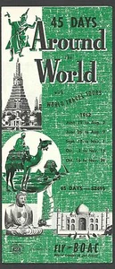 BOAC 1962 45 DÍAS ALREDEDOR DEL MUNDO 8 PANELES DESPLEGABLES CON PRECIOS DE PARADA, ETC. - Imagen 1 de 4
