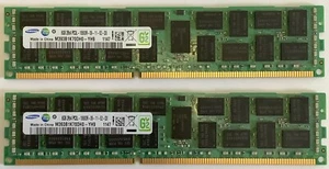 2x SAMSUNG 8GB 2RX4 PC3L-10600R-09-11-E2-D3 DDR3 Server Memory - Previously Used - Picture 1 of 2