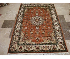 Area Rug Rustic Medallion Hand Knotted Oriental Wool Silk Carpet (6 x 4)'-New - Picture 1 of 9