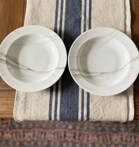 2 WEDGWOOD  Vera Wang Vera Venato Imperial Bone China Soup Bowls - Picture 1 of 9