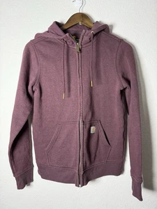 Carhartt Damen Full Zip Hoodie Sweatshirt Lila Relaxed Fit Gr. XS (0-2) - Bild 1 von 10