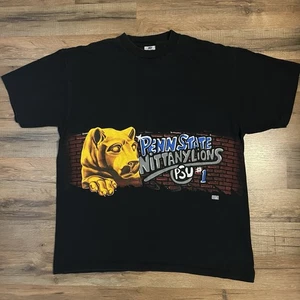 Vtg. Penn State Nittany Lions Graffiti T-Shirt XL Beltone USA Made Single Stitch - Bild 1 von 10