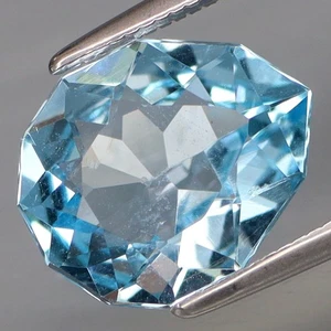 3,80 quilates. ¡Color encantador! Topacio azul suizo Brasil piedras preciosas sueltas buen estado - Imagen 1 de 4