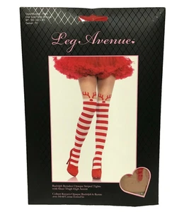 Rudolph Reindeer Striped Tights w/ Antlers Sheer Top Holiday Cosplay Costume - Picture 1 of 2