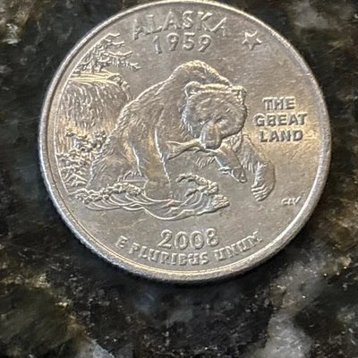 2008 P Alaska State Quarter Die Chip, Sixth Extra Claw. Error Coin.  - Image 1 of 4
