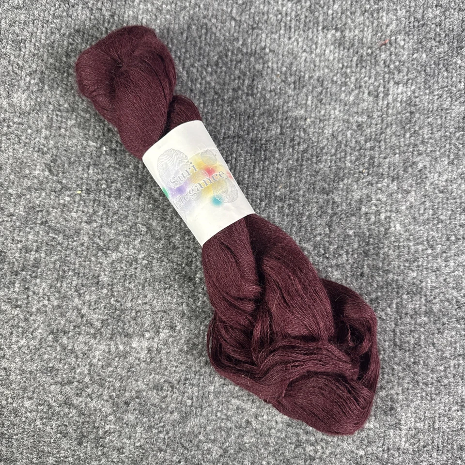 Suri Elegance 100% Alpaca 2008 Cordovan 1 Hank 100g 875yds Yarn Made In Peru - Image 1 of 4