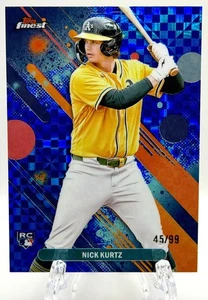 2025 Topps Finest Nick Kurtz RC Rookie Blue Checkerboard #45/99 - Picture 1 of 2