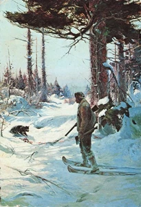 "The Trapper" Sydney Laurence Alaska Joe Vintage Postkarte - Bild 1 von 2