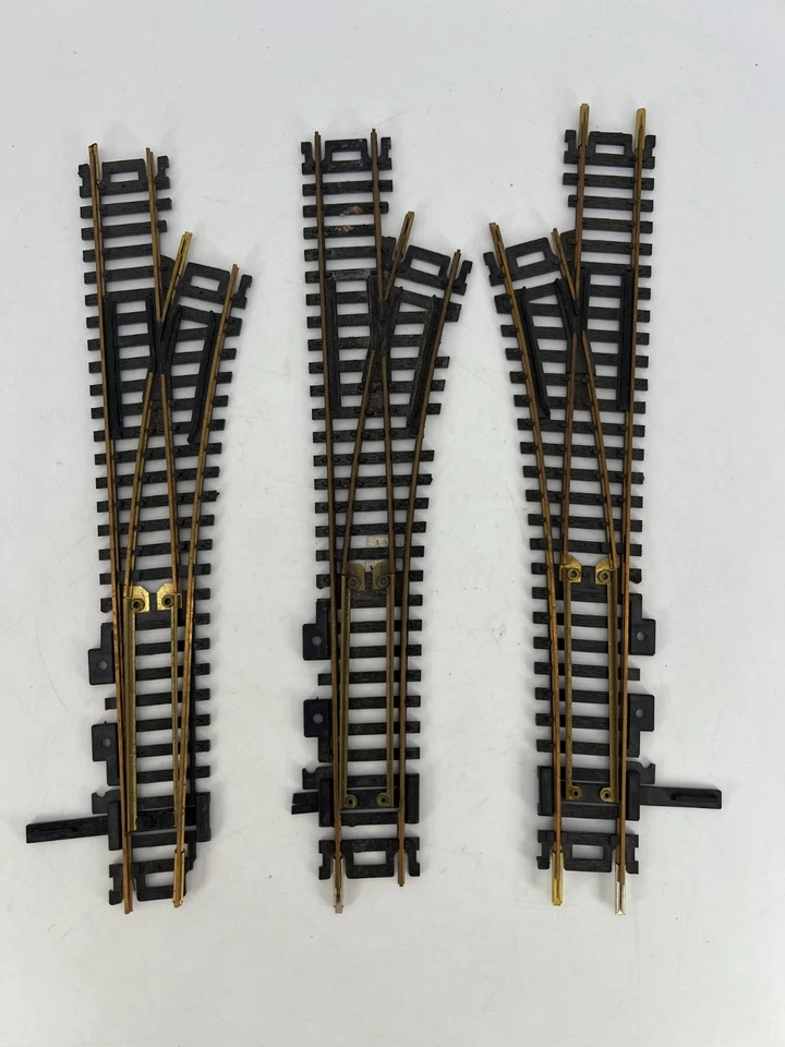 Atlas HO Scale Lot of 3 Switch Left/Right Track Brass Good Condition - Image 1 of 4