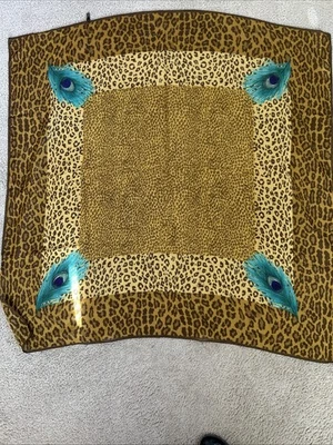 Kenzo Bufanda Lana/Seda Animal Print Vintage Foto 1 de 4