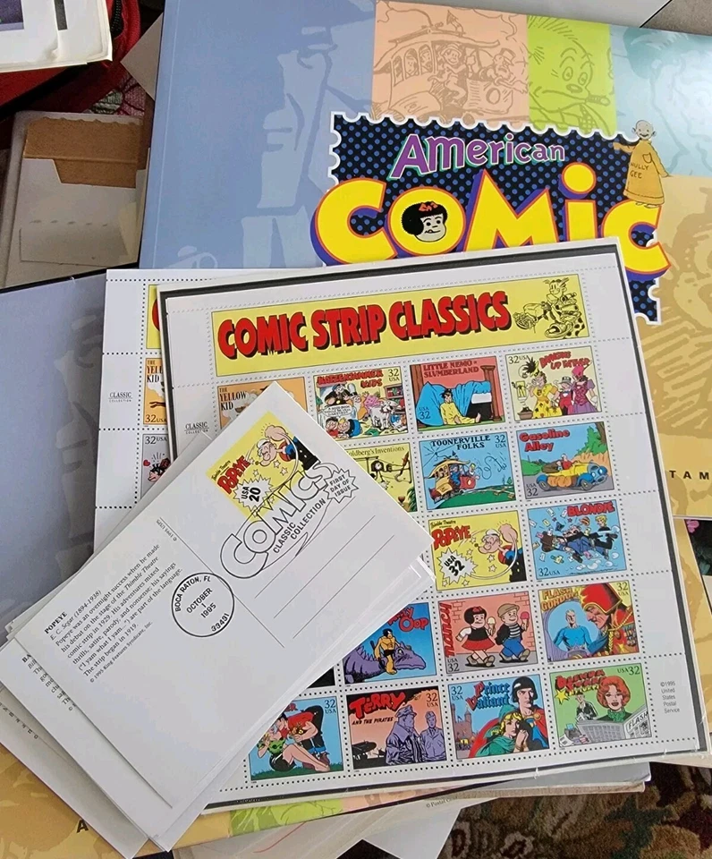 1995 Comic Strip Classics Collector Stamps Sealed Book 20 First Day  Postcards - Image 1 of 4